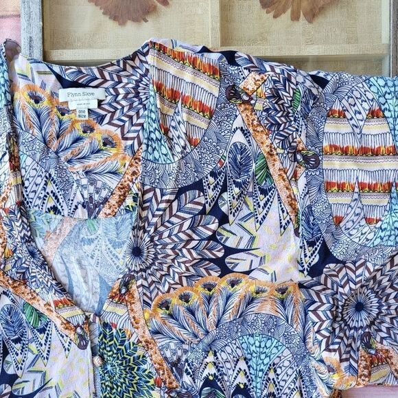 Flynn Skye Stevie Mind‎ Blown Button Front High Low Boho Kimono OS - Picture 8 of 9